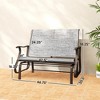2-Person Outdoor Glider Bench¨ÛPatio Glider Loveseat Chair with Powder Coated Steel Frame¨Û2 Seats Porch Rocking Glider for Backyard, Lawn, Garden - 3 of 4
