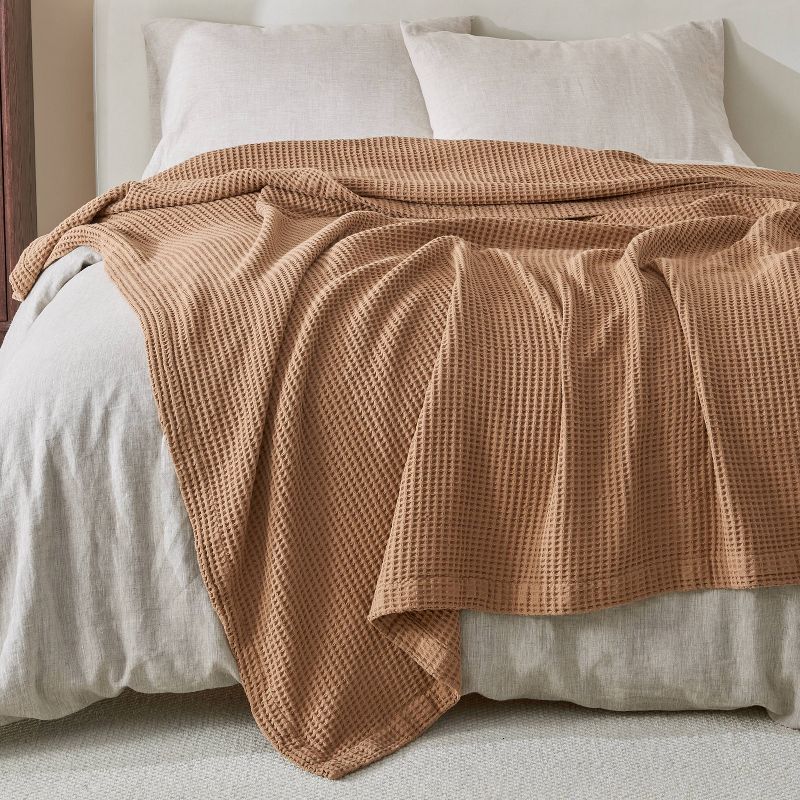 50"x60" Cotton Waffle Knit Throw Blanket - Isla Jade, 1 of 6