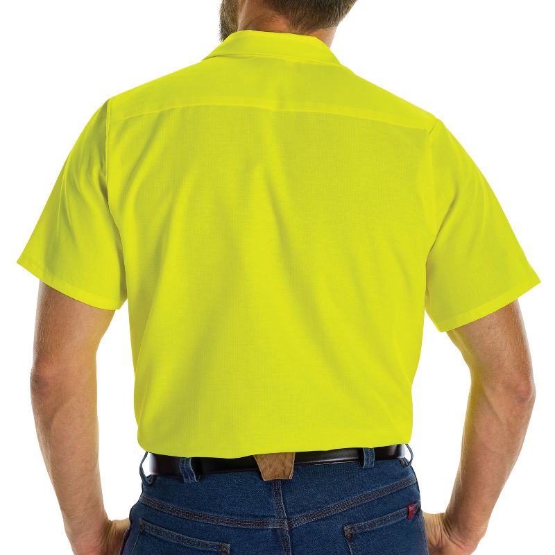Red Kap Short Sleeve Enhanced Visibility Ripstop Work Shirt, 4 of 5