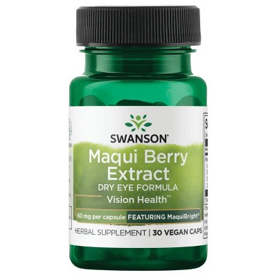 Swanson Maqui Berry Extract Dry Eye Formula - Featuring Maquibright 60 mg 30 Veg Capsules.