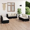 vidaXL Garden Lounge Set Black, Cream PE rattan, powder-coated steel - 2 of 4