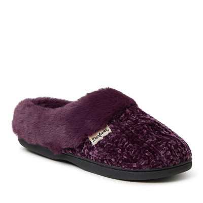 Dearfoams Womens Claire Cable Knit Chenille Clog Slipper - Aubergine ...