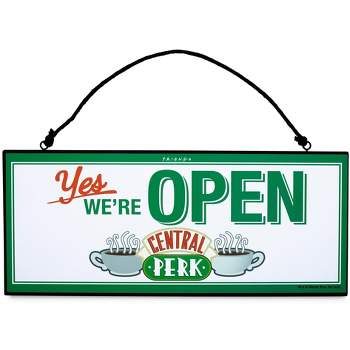 Silver Buffalo Friends Central Perk Reversible Hanging Sign Wall Art | 12 x 5 Inches