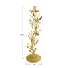 Storied Home Metal Taper Candleholder with Leaves and Berries, Distressed Pewter Finish - 2 of 4