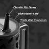 HydroJug Traveler - Water Bottle with Handle & Flip Straw - Leak Resistant Tumbler, Insulated, Stainless Steel & Rubber Base - 3 of 4