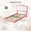 GAOMON Upholstered Bed Frame for Kids with Scallop Headboard, Cute Velvet Bed for Girls, Boys - 2 of 4