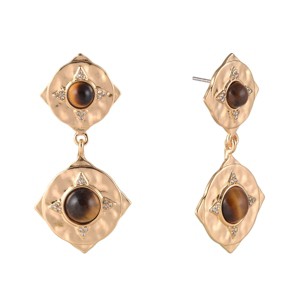 RACHEL Rachel Roy Gold Tone Double Disc Drop with Semi-Precious Beads - 1 of 4