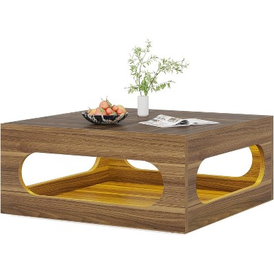 Tribesigns 43.31-Inch Coffee Table with LED Light