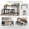 4 Piece Table Set Modern Counter Height Pub Table Set Long Console Table With 3 Stools For Dining Room Bistro - 2 of 4