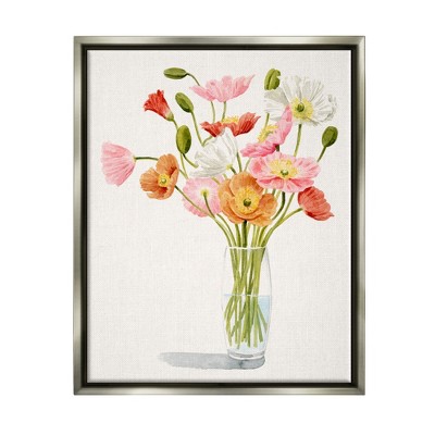 Stupell Industries Vivid Poppies Glass Floral Bouquet Arrangement