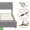 Full Bed/Queen Size Frame w/ Charging Station Wooden Platform w/ Adjustable Headboard Noise Free - 4 of 4