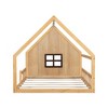 CAVINAS Full Size Floor Bed House-Shaped Modern Wooden Bed Frame with Light, Guardrail and Headboard for Bedroom - 3 of 4