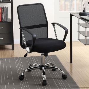 Vynxaria Black Swivel Office Chair with Casters - 1 of 4