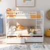 NicBex Full Size Bunk Bed Convertible Design Bed Frame with 2 Drawers, Guardrails and Ladder, No Spring Box Required - 2 of 4