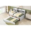 Twin Size Wooden Captain Bed with Built-in Bookshelves,Three Storage Drawers and Trundle - 4 of 4