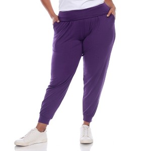 Women's Plus Size Harem Pants - White Mark - 1 of 4