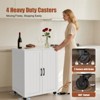 Dexmalle Specialty Coffee Bar Cabinet Buffet Sideboard with Barn Door and Wheels - 4 of 4