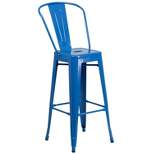 Flash Furniture Commercial Grade 30" High Metal Indoor-Outdoor Barstool with Back
