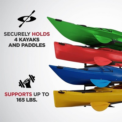 Heavy Duty Black Steel Wall Mounted Kayak Storage Rack