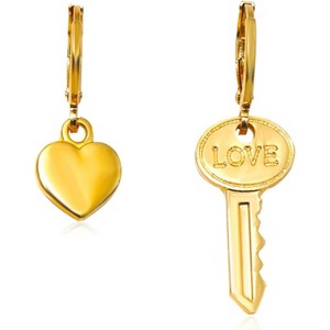 Deconstructed Lock & Key Hoops - Silver Plated Asymmetric Design, an Edgy Geometric Statement Piece - 1 of 4