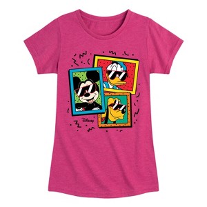 Girls' - Disney - Mickey Friends Sunglasses Fitted Short Sleeve Graphic T-Shirt - 1 of 4