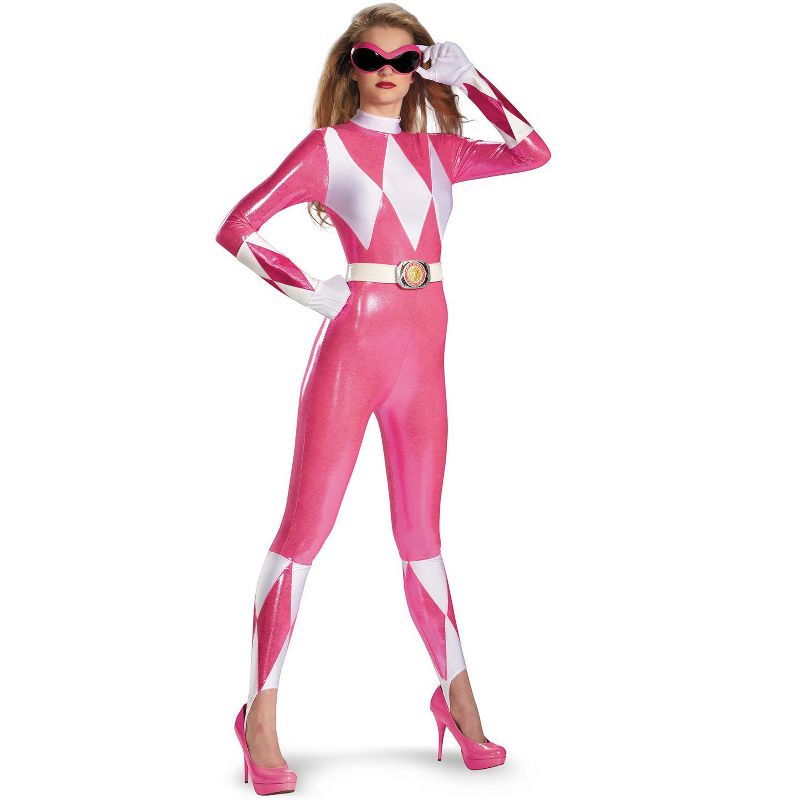 Power Rangers Mighty Morphin Pink Ranger Women's Costume, Medium (8-10), 1 of 3