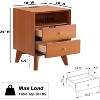 18" Mid Century Nightstand wtih Charging Station, End Table Side Table with 2 Drawers for Bedroom, Living Room - 4 of 4