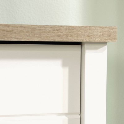 Cottage Road Soft White Double Dresser with Lintel Oak Accents