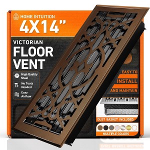 Victorian Floor Register Vent with Mesh Cover Trap - 1 of 4