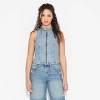 Women's Zip-Up Denim Moto Vest - Wild Fable™ - 2 of 3