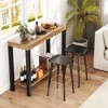 Tangkula 2-Tier Home Bar Table w/ Open Shelves Sofa Side Table w/ Storage for Home - 3 of 4