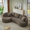 120.9" Oversized Modern Curved Corduroy Sectional Sofa with Throw Pillows, L-Shaped Sleeper Couch for Living Room or Family Lounge – The Pop Home - 3 of 4