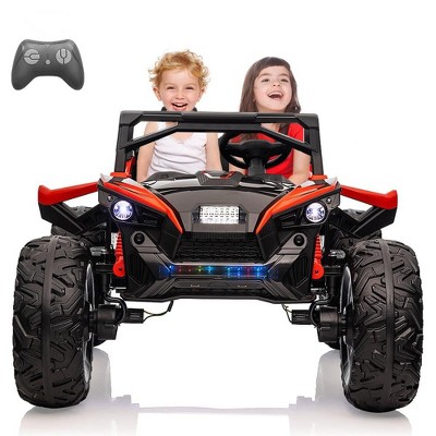 2 Seaters 24V Ride on UTV with Remote Control,10AH Battery, 400W Powerful Motors, Electric Ride Toy with Metal Suspension,LED Lights, Music, Horn