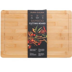 Dura Culina® Bamboo Cutting Boards, Natural, Bamboo Kitchen Chopping Board for Food Prep, Chopping, and Carving Meat, Fruits, and Vegetables - 1 of 4