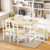 Hooseng Dining Table Set for 4, 5-Piece Kitchen Table Chairs Set, Rectangle Dining Room Table Set with Backrest  and Wooden Table Top for Small Spaces - 3 of 4