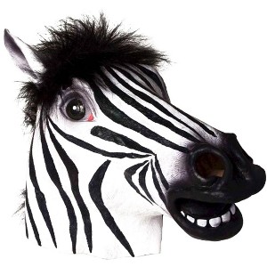 Forum Novelties Adult Deluxe Latex Animal Costume Mask - Zebra - 1 of 1