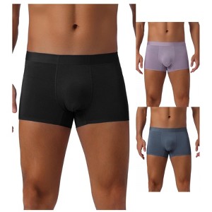 INSPIRE CHIC Men's 3 Pack Elastic Waist Solid Color Basic Boxer Briefs - 1 of 4