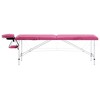 vidaXL Foldable Massage Table 2 Zones Aluminum Pink - 2 of 4