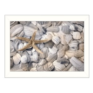Starfish and Seashell By Lori Deiter, Printed Wall Art, Ready To Hang Framed Poster, White Frame - 1 of 1