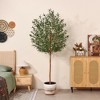 DR.Planzen 5/6/7FT Single-Trunk Artificial Olive Tree with White Planter, Faux Olive Plant for Indoor & Outdoor Home Decor - 4 of 4