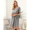 Coolmee Womens Maternity Dress Short Sleeve Midi Summer Dresses Nursing Casual Solid Color Button Down Breastfeeding Dress Clothes - 3 of 4