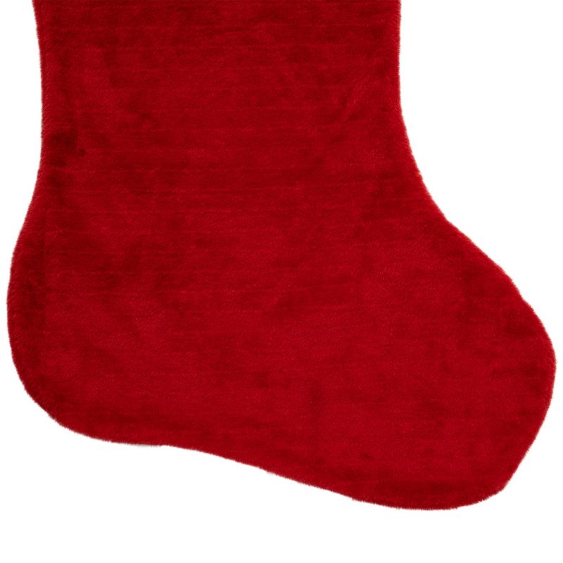 Northlight Traditional Plush Christmas Stocking with Cuff  - 36" - Red and White, 5 of 7