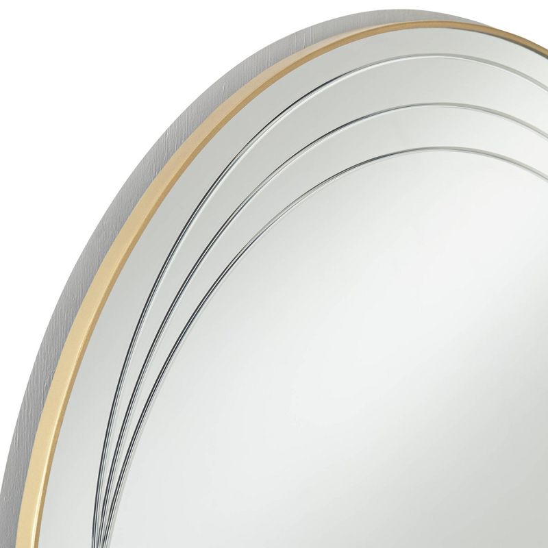 Possini Euro Design Aurelia Round Vanity Decorative Wall Mirror Modern Glam Gold Metal Frame 32" Wide Bathroom Bedroom Living Room, 3 of 10
