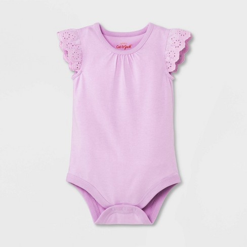 Baby Girls' Eyelet Bodysuit - Cat & Jack™ Lavender 12m : Target