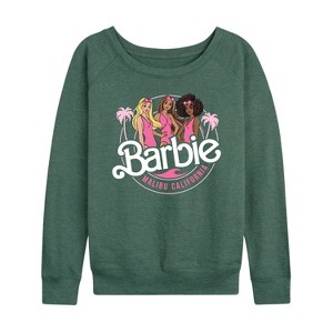 Women's - Barbie - Malibu California Lightweight French Terry Wide Neck Long Sleeve Shirt - 1 of 4