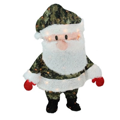 Northlight 32" Pre-Lit Lane Camo Santa Claus Christmas Outdoor Decor - Clear Lights