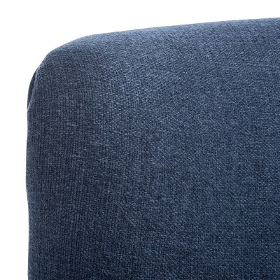 Navy Linen Lawson Accent Chair with Walnut Spindle Legs