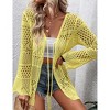 Women's Crochet Cardigan Light Weight Long Sleeve Tie Front Hollow Out Thin Cardigan - 4 of 4