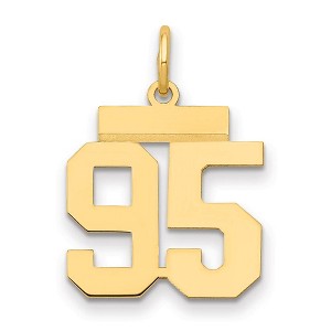 Black Bow Jewelry 14k Yellow Gold, Athletic Collection, Small Polished Number 95 Pendant - 1 of 3