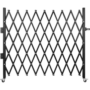 Angel Sar Single Folding Security Gate, 7.1ft H x 7.9ft W Steel Accordion Gate, 360° Rolling Barricade with Lock, Flexible Expanding Gate for Home - 1 of 4